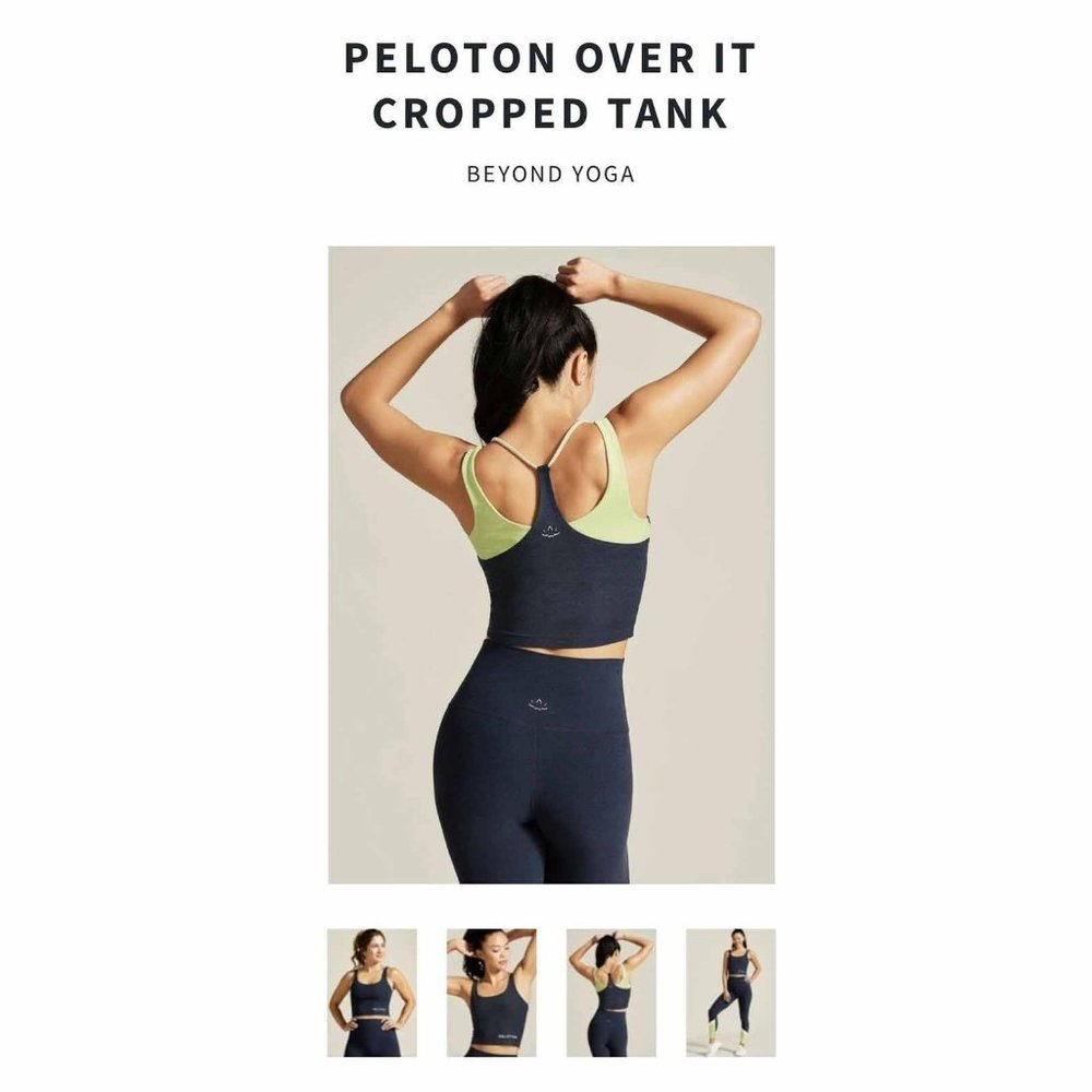 NWT Beyond Yoga Women's Blue Peloton Stretchy Over It Cropped Tank Top Size XL